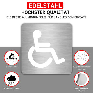 LEIASA | Selbstklebendes WC-Schild für Behinderte - Dicke 0,8 mm - 10x