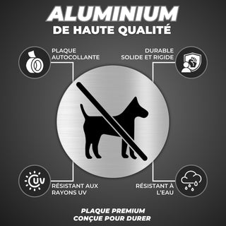 LEIASA | Panneau Adhésif Chiens Interdits - Diamètre Ø 100 mm - Épaiss