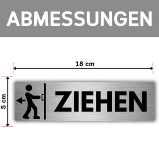 LEIASA | Selbstklebendes Schild Ziehen an der Tür - 5x18 cm - Dicke 0,