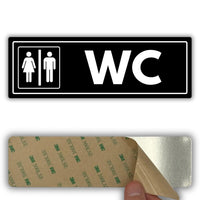 LEIASA | Acrylschild WC Damen & Herren - 7,5 x 23 cm - Stärke 2 mm - Acryl - Selbstklebend - Unisex-Toilette - Türschild - (Unisex)