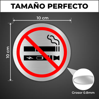 LEIASA | Cartello Vietato Fumare e Svapare · Alluminio Ø 100 mm