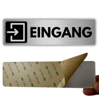 LEIASA | Selbstklebendes Schild Eingang - 5x18 cm - Dicke 0,8 mm - Rechteckiges - Zeichen Eingang - 3M-Klebeschild (Schild Eingang)