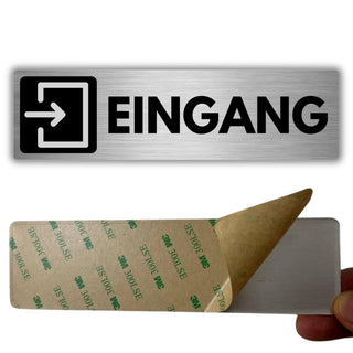 LEIASA | Selbstklebendes Schild Eingang - 5x18 cm - Dicke 0,8 mm - Rec