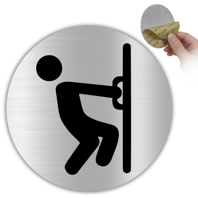 LEIASA | Schild Ziehen Tür - 10x10 cm - Aluminium Gold - Türschild - K