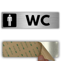 LEIASA | Schild Damen-WC - 5 x 18 cm - Stärke 0,8 mm - Aluminium - Hinweisschild Damen-Toilette - Serviceschild - Schild - Waschraum (Herren-WC)