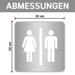 LEIASA | Selbstklebendes WC-Schild für Herren und Damen - Dicke 0,8 mm