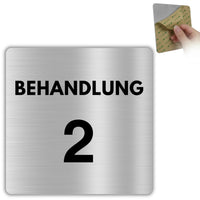 LEIASA | Schild Behandlung - 12x12 cm - Aluminium - Türschild Behandlungsraum - Hinweisschild Arztpraxis - Symbol Therapie - Behandlungszimmer - 3M Selbstklebend - Dicke 0,8 mm (Behandlung 2)