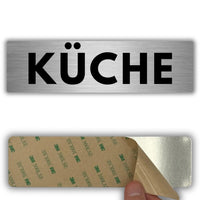 LEIASA | Schild Küche - 5 x 18 cm - Stärke 0,8 mm - Aluminium - Selbstklebende Platte - Hinweisschild Küchenbereich - Türschild - (Küche)