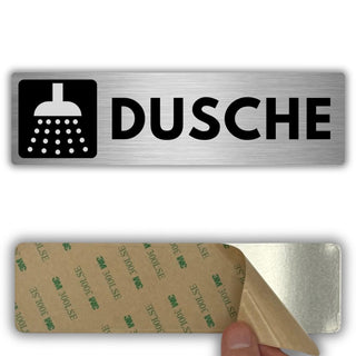 LEIASA | Schild Dusche - 5x18 cm - Aluminium - Türschild Duschraum - H