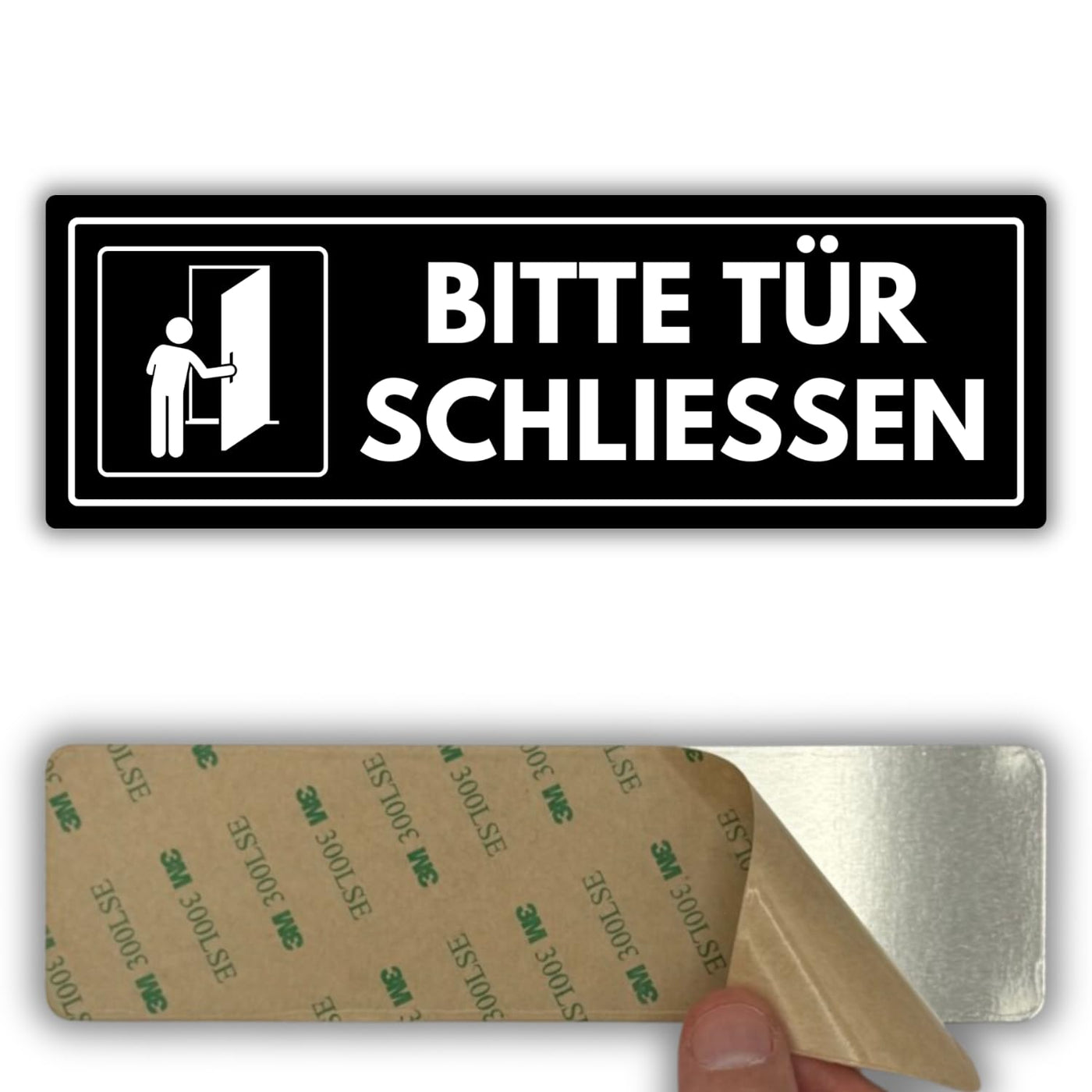 LEIASA | Acrylschild Tür schließen - 7,5 x 23 cm - Stärke 2 mm - Acryl
