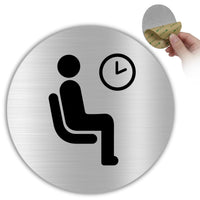 LEIASA | Türschild Wartezimmer - Ø 10 cm - Aluminium - Stärke 0,8 mm - Wetterfest - UV-Druck