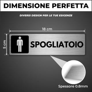 LEIASA | Segnale adesivo Spogliatoio Uomo - 5x18 cm - Spessore 0,8 mm 