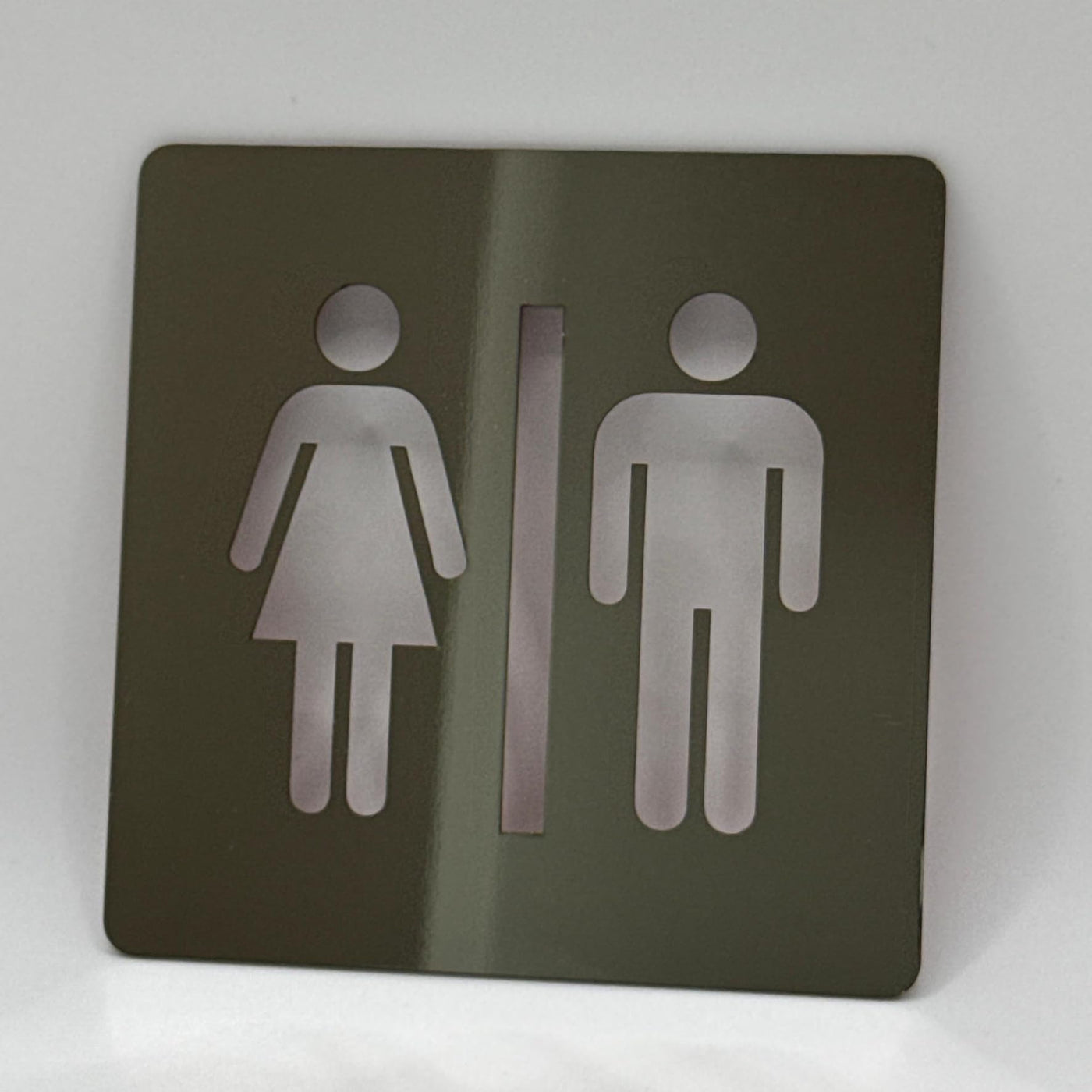 LEIASA | Panneau Adhésif WC Hommes Femmes - EFFET DE MIROIR - 10x10 cm