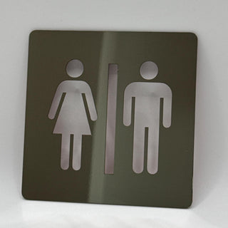 LEIASA | Panneau Adhésif WC Hommes Femmes - EFFET DE MIROIR - 10x10 cm