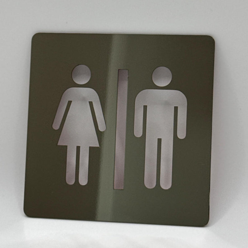 LEIASA | Panneau Adhésif WC Hommes Femmes - EFFET DE MIROIR - 10x10 cm
