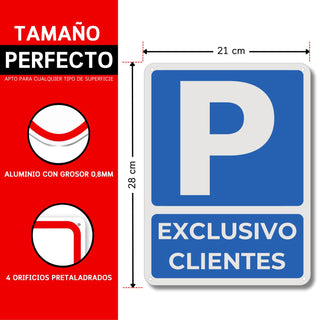 LEIASA Cartel Señal Parking - 21x28 cm - Aluminio - Reflectante - Grosor 0.8 mm - Señal Aparcamiento - Impresión UV - Resistente Exterior