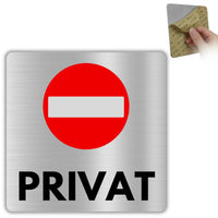 LEIASA | Schild Privat - 12x12 cm - Aluminium - Privatbereich - Privatgrundstück - Kein Zutritt - Nur für Personal - Zutritt verboten - Türschild - Hinweisschild - Dicke 0,8 mm - (Privat)