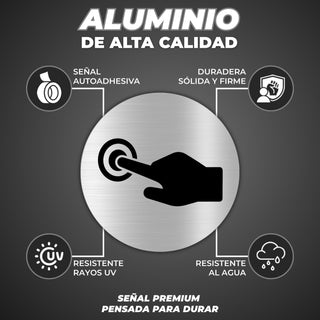LEIASA | Panneau Sonnette - Ø 10 cm - Aluminium - Bouton d'Appel Visit