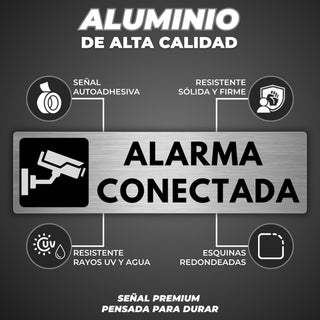 LEIASA | Señal Zona Videovigilada - 5 x 18 cm - Grosor 0.8 mm - Rótulo Cámaras de Seguridad - Señal Area Vigilada - Signo Alarma Conectada - Signo Zona Vigilada 2