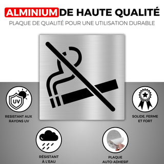 LEIASA | Panneau Autocollant Interdiction de Fumer - 10x10 cm - Épaiss