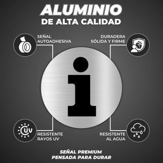 LEIASA | Panneau d'Information - Ø 10 cm - Aluminium - Point Renseigne