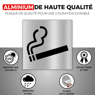LEIASA | Panneau Autocollant Fumer Autorisé - 10x10 cm - Épaisseur 0,8