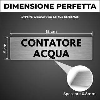 LEIASA | Segnale Contatori Acqua - 5x18 cm - Alluminio - Cartello Loca