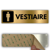 LEIASA | Panneau Vestiaire Messieurs - 5x18 cm - Aluminium - Épaisseur 0,8 mm - Résistant aux intempéries - Impression UV