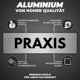 LEIASA | Schild Praxis - 5x18 cm - Aluminium - Türschild Arztpraxis - 