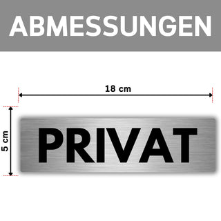 LEIASA | Selbstklebendes Schild Privat - 5x18 cm - Dicke 0,8 mm - Alum