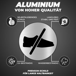LEIASA: Verbotsschild für Schuhe - Dicke 0,6 mm - Durchmesser Ø 100 mm