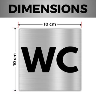 LEIASA | Panneau Autocollant WC - 10x10 cm - Épaisseur 0,8 mm - Alumin