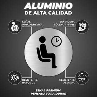 LEIASA | Panneau Salle d'Attente - Ø 10 cm - Aluminium - Accueil Visit