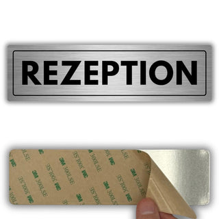 LEIASA | Schild Rezeption - 5 x 18 cm - Stärke 0,8 mm - Aluminium - Se