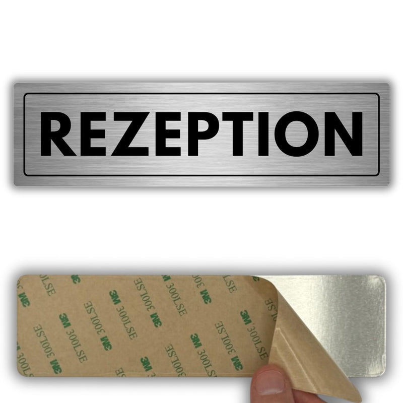 LEIASA | Schild Rezeption - 5 x 18 cm - Stärke 0,8 mm - Aluminium - Se