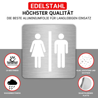 LEIASA | Selbstklebendes WC-Schild für Herren und Damen - Dicke 0,8 mm