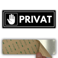 LEIASA | Acrylschild Privat - 7,5 x 23 cm - Stärke 2 mm - Acryl - Selbstklebend - Privatbereich - Türschild - (Privat 2)