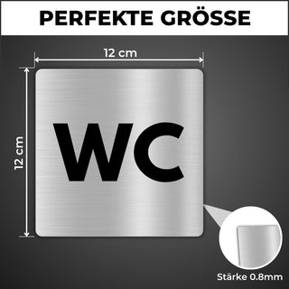 LEIASA | Schild WC - 12x12 cm - Aluminium - Toilette - Toilettenschild