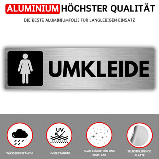 LEIASA | Selbstklebendes Schild Damen-WC - 5x18 cm - Dicke 0,8 mm - Al