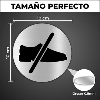 LEIASA | Panneau Autocollant Chaussures Interdites - Épaisseur 0,8 mm 
