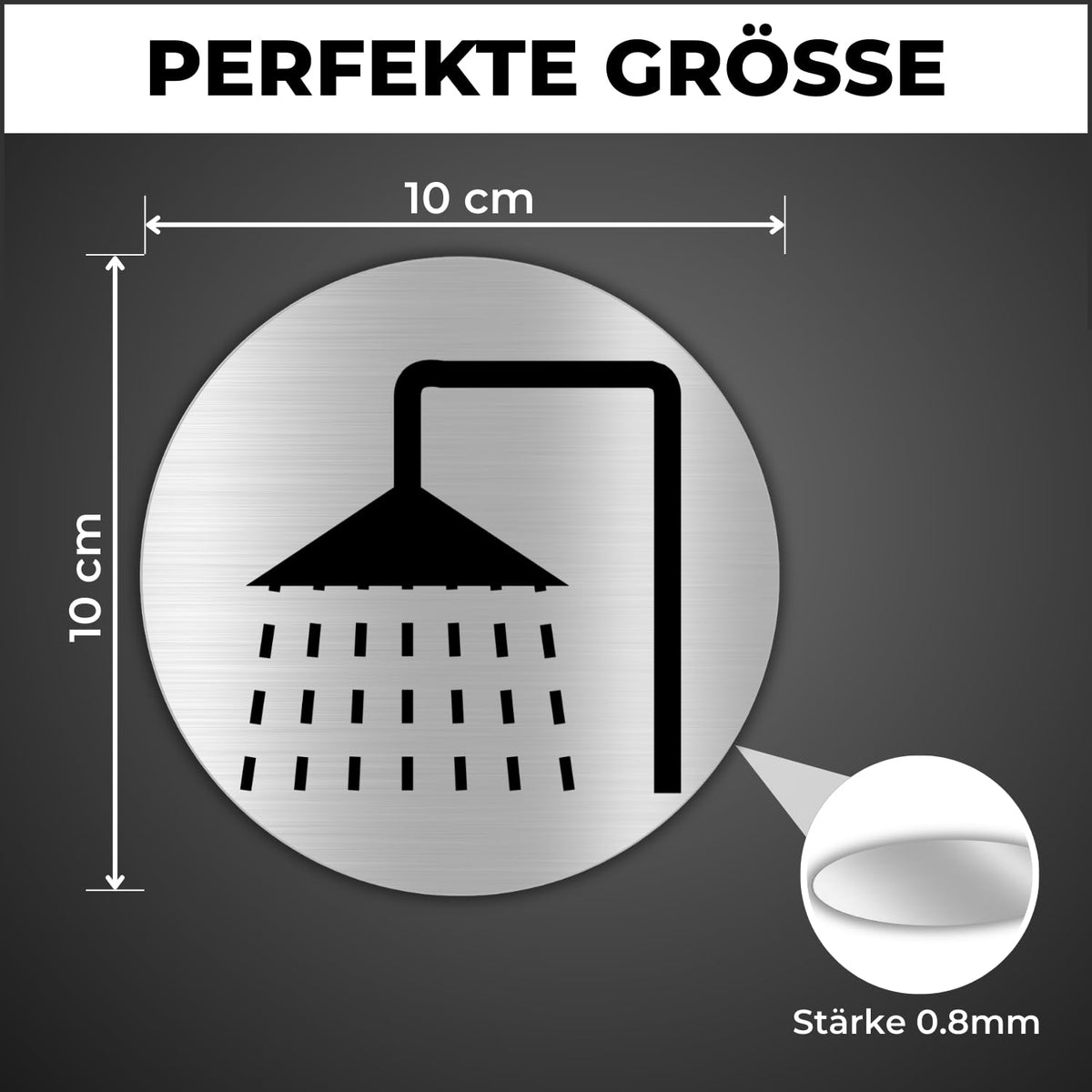 LEIASA | Selbstklebendes Duschschild - Dicke 0,6 mm - Durchmesser Ø 10