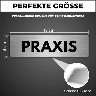 LEIASA | Schild Praxis - 5x18 cm - Aluminium - Türschild Arztpraxis - 
