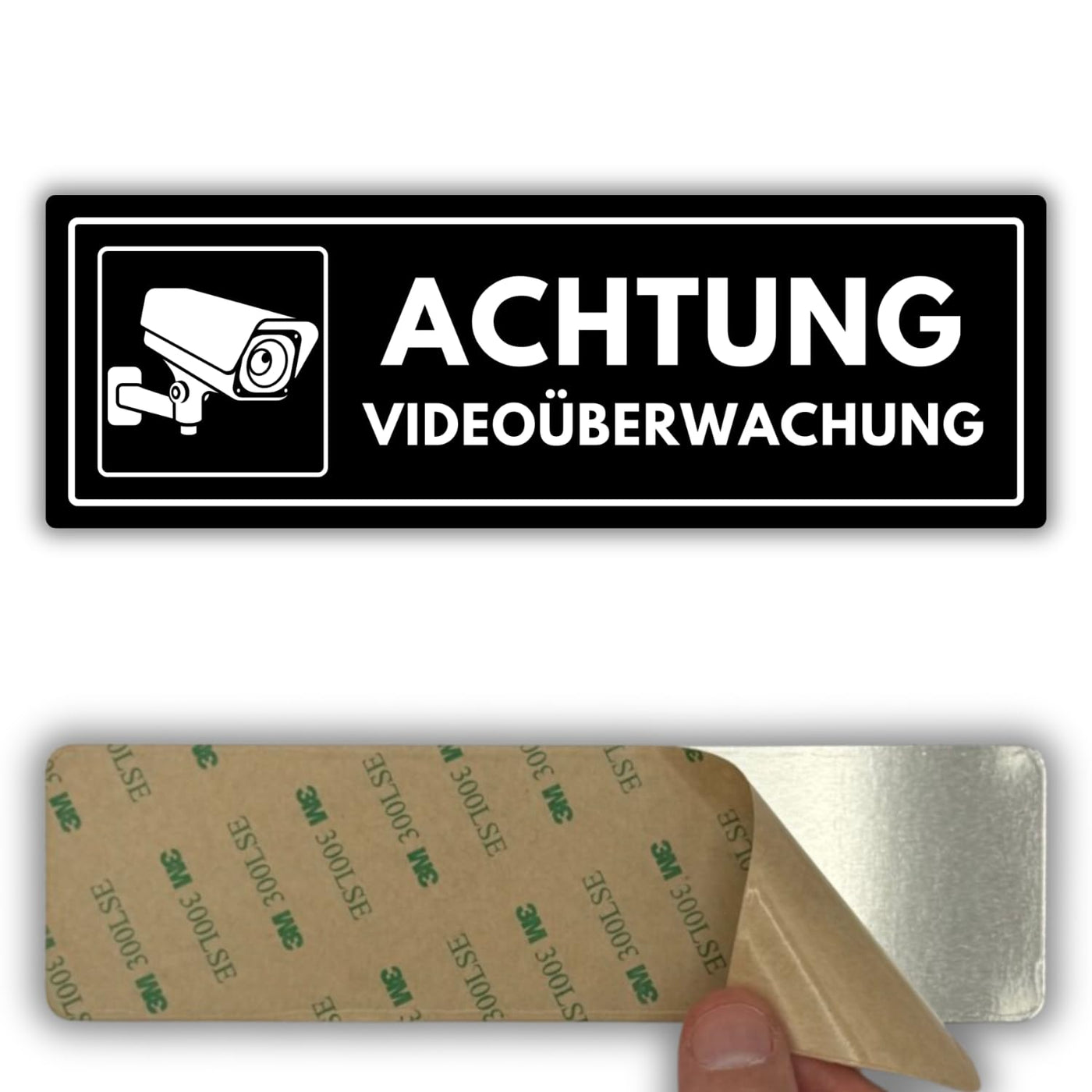 LEIASA | Acrylschild Videoüberwachung - 7,5 x 23 cm - Stärke 2 mm - Ac