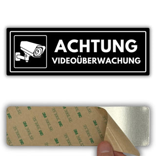 LEIASA | Acrylschild Videoüberwachung - 7,5 x 23 cm - Stärke 2 mm - Ac