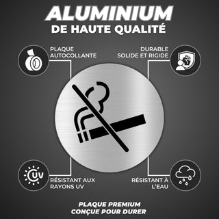 LEIASA | Panneau Adhésif Interdiction de Fumer - Diamètre Ø 100 mm - É