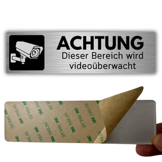 LEIASA | Selbstklebendes Schild Videoüberwachter Bereich - 5x18 cm - D