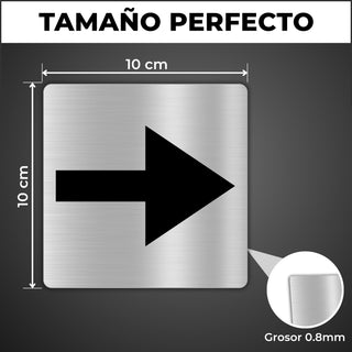LEIASA | Targa Freccia Direzionale · Alluminio 10x10 cm