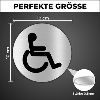 LEIASA | Selbstklebendes Behinderten-Toilettenschild - Aluminium - Dic