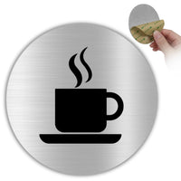 LEIASA | Panneau Espace Café - Ø 10 cm - Aluminium - Épaisseur 0,8 mm - Résistant aux intempéries - Impression UV