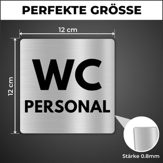LEIASA | Schild WC Personal - 12x12 cm - Aluminium - Personaltoilette 